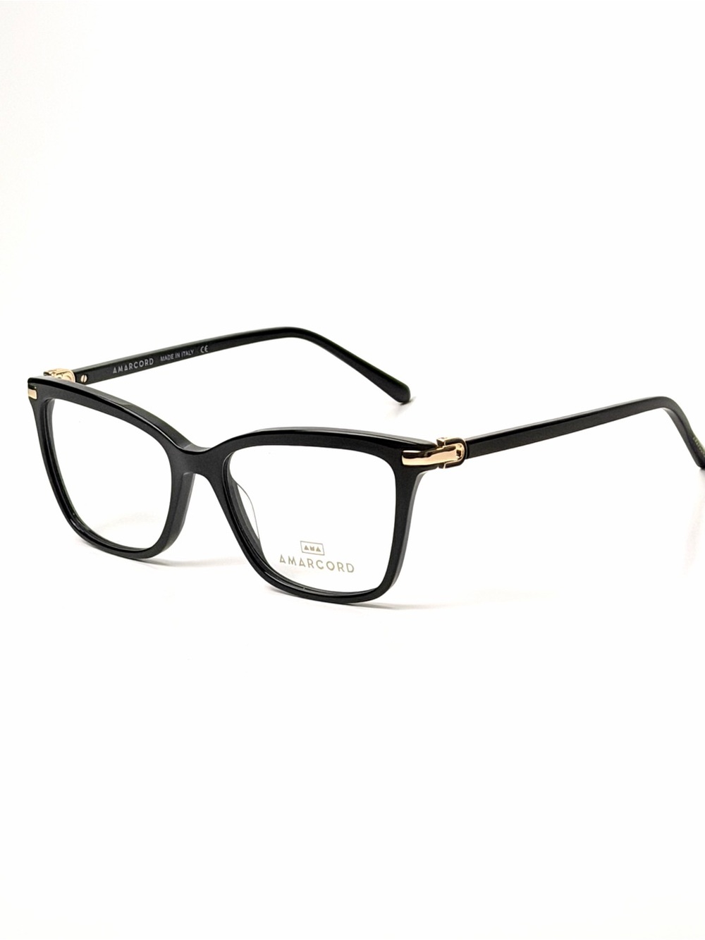 Amarcord AM253 Col.1 Black Plastic Eyeglasses Frames New Authentic - Picture 6 of 7